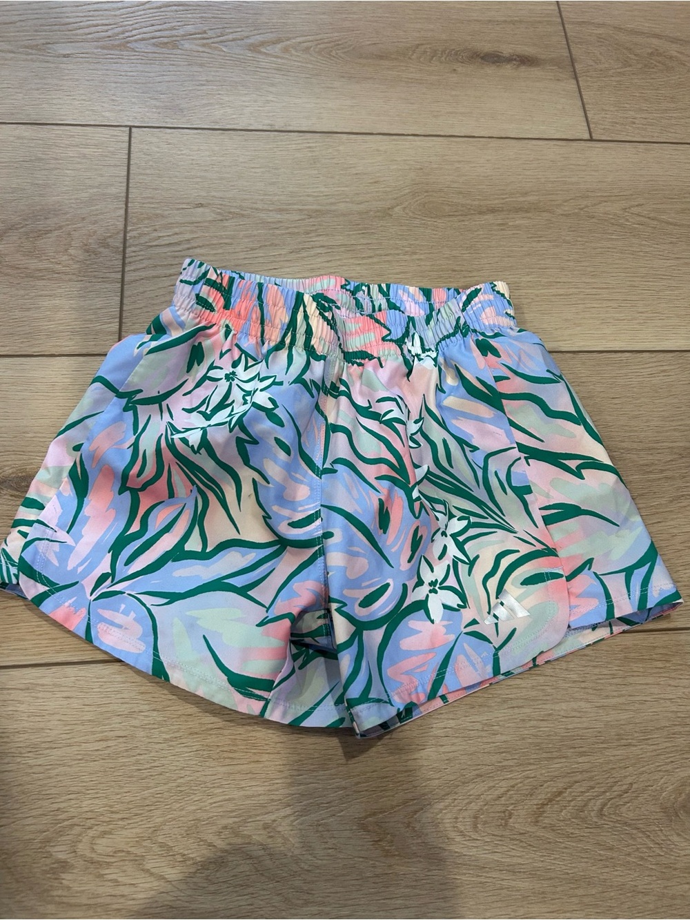 adidas Pastel Floral-Print Athletic Shorts in Pink, Mint & Light Blue